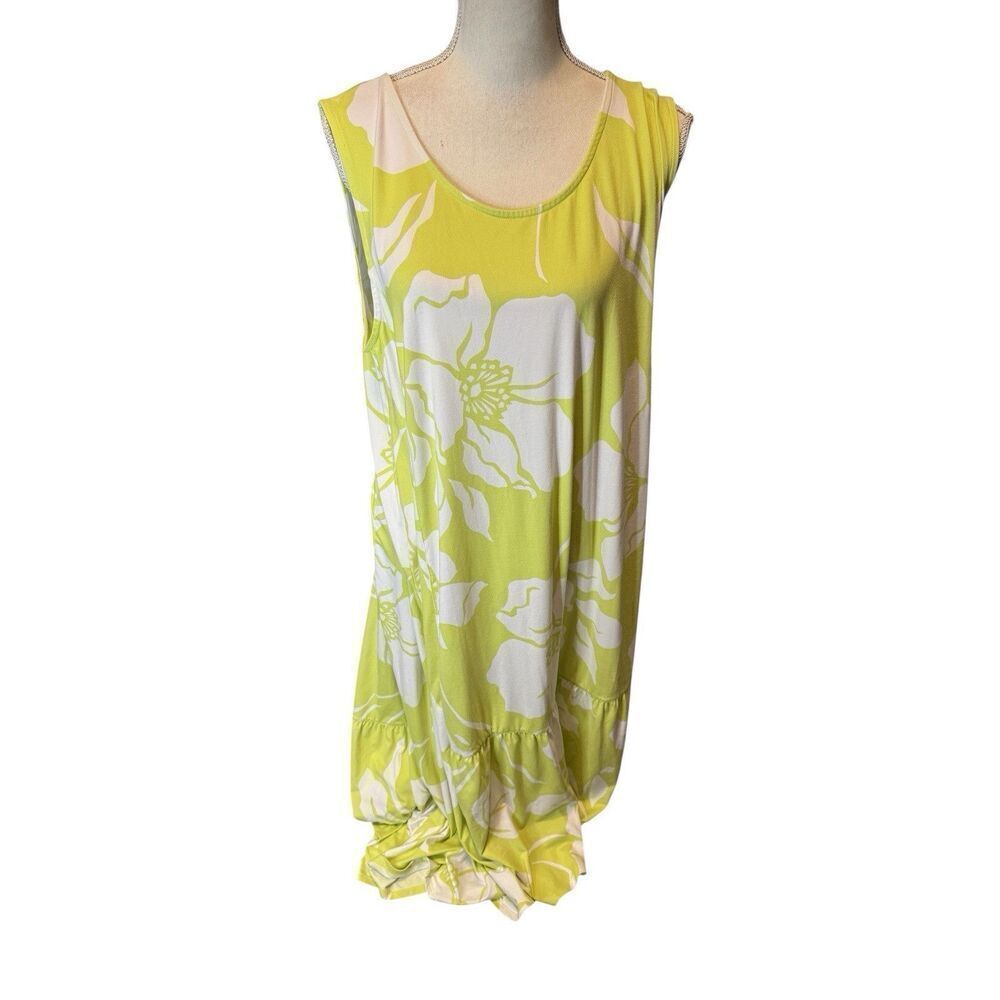 Cuddl Duds Flexwear Paneled Maxi Dress Green Floral